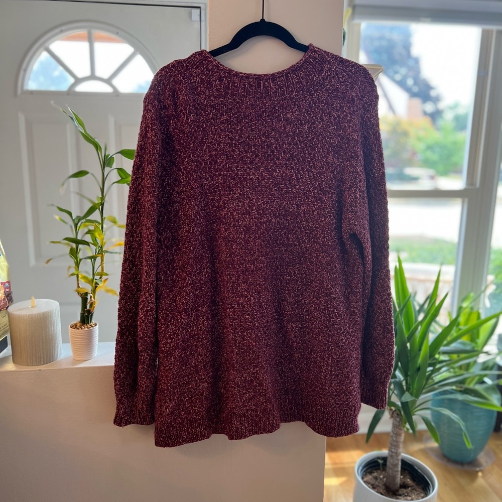 NWOT women’s LOFT burgundy sweater size XL - Picture 2 of 5